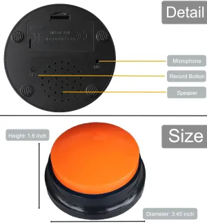 8 Color Voice Recording Button, Dog Buttons for Communication Pet Training Buzzer, 30 Second Record & Playback, Funny Gift for Study Office Home wtih Whire and Coffee