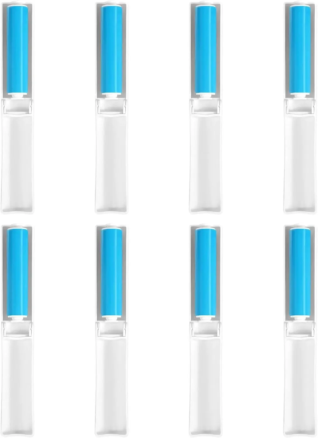 8 Pack Small Washable Reusable Lint Roller, Travel Size Gel Sticky Lint Roller, Portable Foldable Stick It Pet Hair Remover Cleaner for Clothes Furniture Household (Blue)