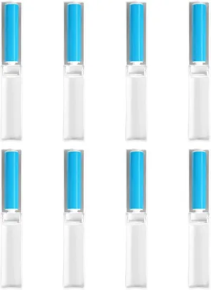 8 Pack Small Washable Reusable Lint Roller, Travel Size Gel Sticky Lint Roller, Portable Foldable Stick It Pet Hair Remover Cleaner for Clothes Furniture Household (Blue)