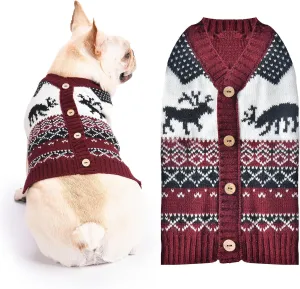 BAEJMJK Dog Christmas Sweater Xmas Pet Dog Turtleneck Clothes for Small Medium Large Dogs Soft Warm Puppy Cat Knit Jumper Dog Outfits Dog Pullover for Fall Winter Red ElkA,Small