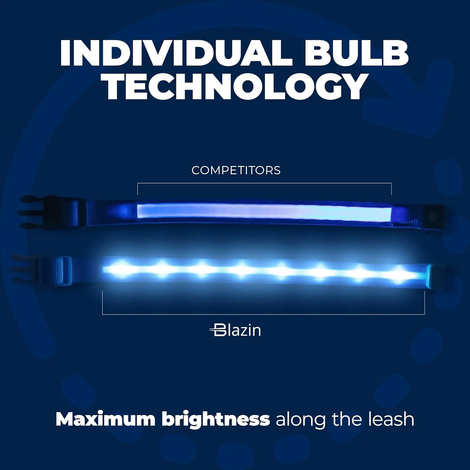 Blazin Light Up Dog Collar - The Original LED Dog Collar - USB Rechargeable - Waterproof - 1,000 Feet of Visibility - Dog Collar Light for Small, Medium, Large Dogs - US Brand