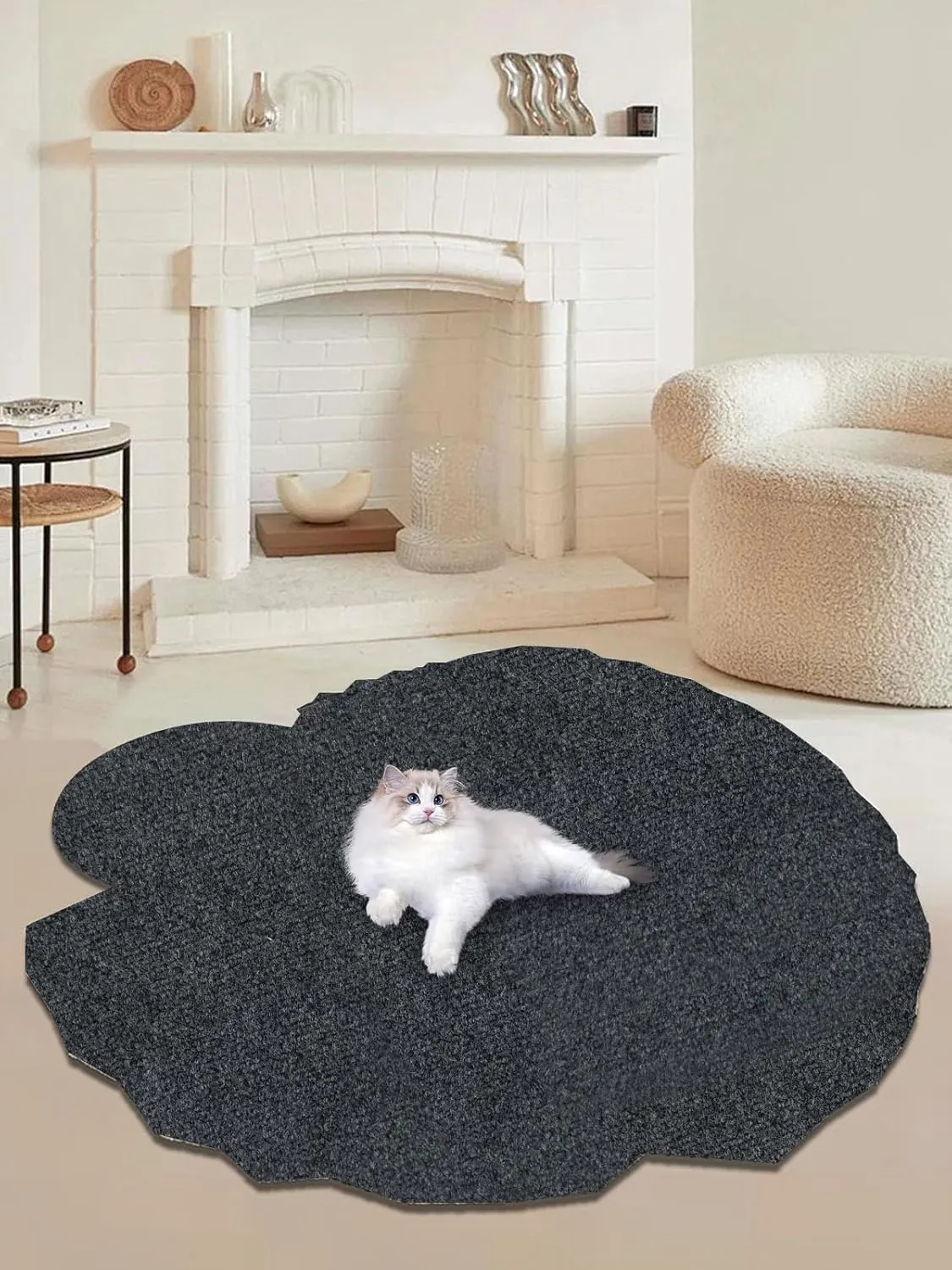 Cat Scratching Mat, 100"x16" Self-Adhesive Cat Scratching Furniture Protector Trimmable Replacement for Couch, Wall Shelves, Corner Protectors(Dark Grey)