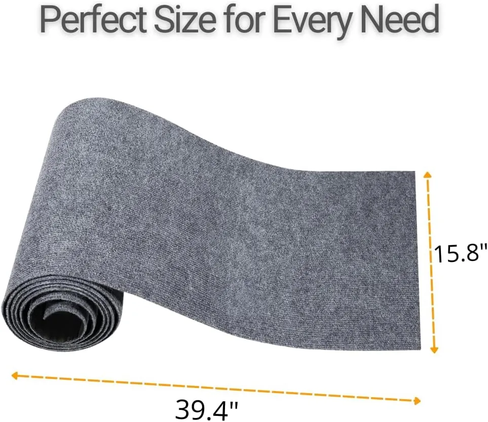 Cat Scratching Mat for Couch Furniture Protective Cover Anti-Fall Climbing Claw Corner Wall Mat Self-Adhesive Cuttable Easy to Clean Replacement Carpet Rug (Dark Gray, 15.8" x 39.4")