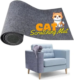 Cat Scratching Mat for Couch Furniture Protective Cover Anti-Fall Climbing Claw Corner Wall Mat Self-Adhesive Cuttable Easy to Clean Replacement Carpet Rug (Dark Gray, 15.8" x 39.4")