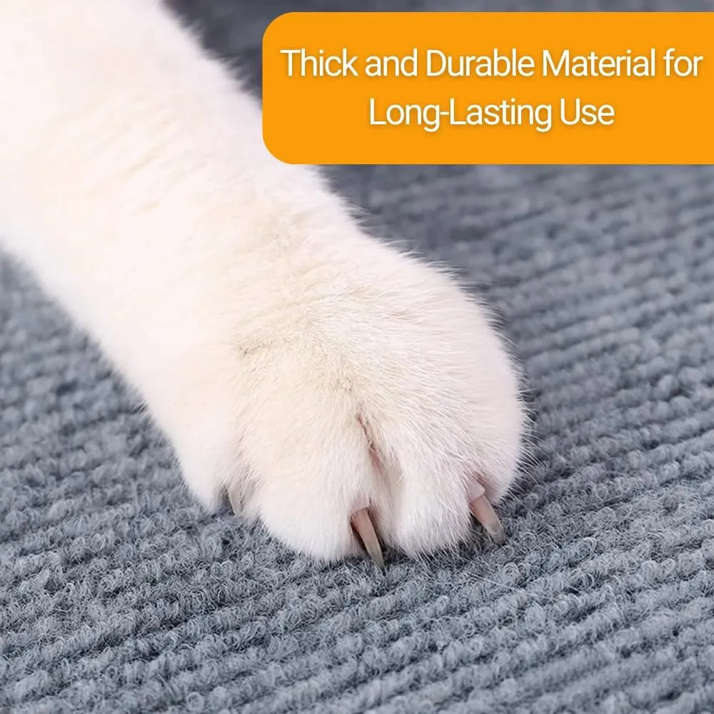 Cat Scratching Mat for Couch Furniture Protective Cover Anti-Fall Climbing Claw Corner Wall Mat Self-Adhesive Cuttable Easy to Clean Replacement Carpet Rug (Dark Gray, 15.8" x 39.4")