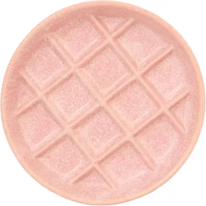 Ceramic Slow Feeder Cat Bowls 6 Inch Shallow Whisker Friendly Cat Food Bowls Grid Cat Dishes Pet Plate for Cat and Puppy, Dishwasher Safe (Pink)