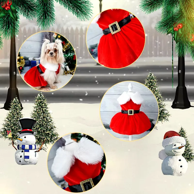 Charming Christmas Dog Dresses for Small Pets - Stylish Princess Cosplay Outfit for Summer Festivities!