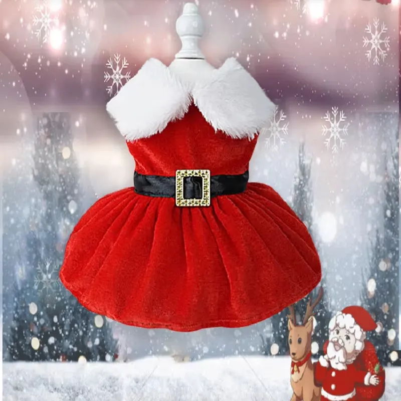 Charming Christmas Dog Dresses for Small Pets - Stylish Princess Cosplay Outfit for Summer Festivities!