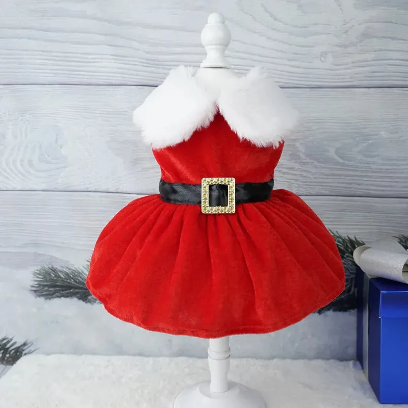 Charming Christmas Dog Dresses for Small Pets - Stylish Princess Cosplay Outfit for Summer Festivities!