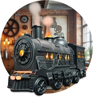 DIAroma Train-Shaped Essential Oil Diffuser for Kids & Adults, 300ml Ultrasonic Cool Mist Humidifier with Auto Shut-Off, 2-Color LED Lights, Cute Whimsical Design for Home or Office Gift