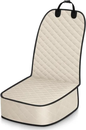 Dog Car Seat Cover, Pets Front Dog Car Seat Cover for SUV, Trucks. Waterproof Nonslip Car Seat Covers for Dogs Front Seats, Medium, Beige