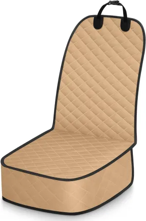 Dog Car Seat Cover, Pets Front Dog Car Seat Cover for SUV, Trucks. Waterproof Nonslip Car Seat Covers for Dogs Front Seats, Medium, Khaki