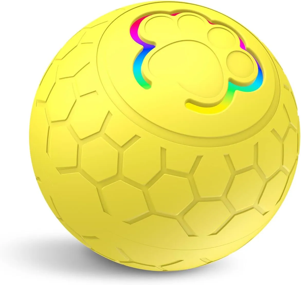 Dog Toy Balls, Interactive Toys for Puppy Small Dogs Cats, Robust self-Rolling Ball, Tough Motion Activated Automatic Moving Dog Ball Toys Indoor Outdoor, Yellow