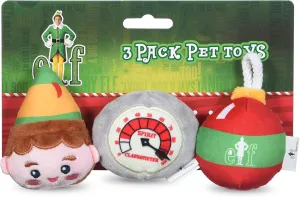 Elf: Holiday Plush Squeaker Buddy The, Clausometer, and Ornament Ball Set - 3pc Toy Set(3)