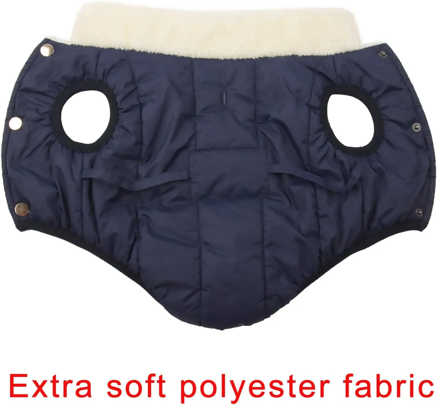 Fleece Lined Warm Dog Jacket for Puppy Winter Cold Weather,Soft Windproof Small Dog Coat,Blue M