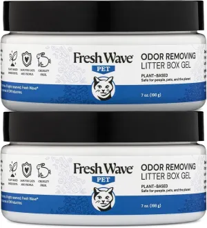 Fresh Wave Odor Removing Litter Box Gel, 7 oz. |Pack of 2 | Safer Pet Odor Eliminator for Home and Litter Box Area