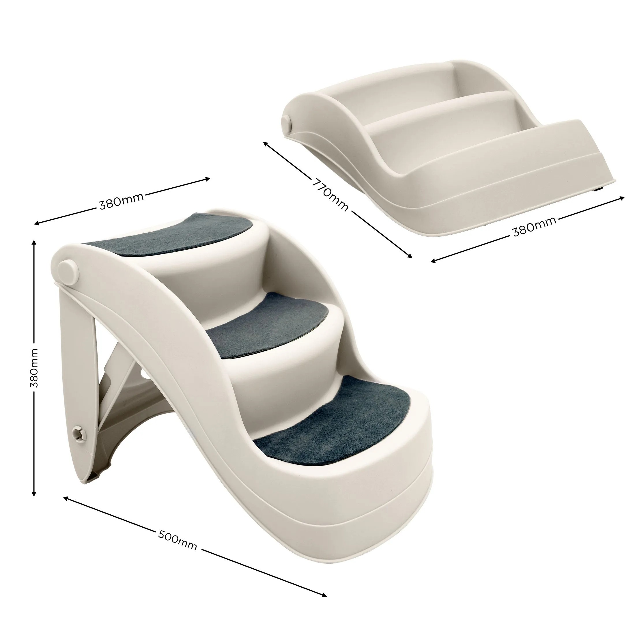 Furtastic 38cm Foldable Pet Stairs Ramp (White)