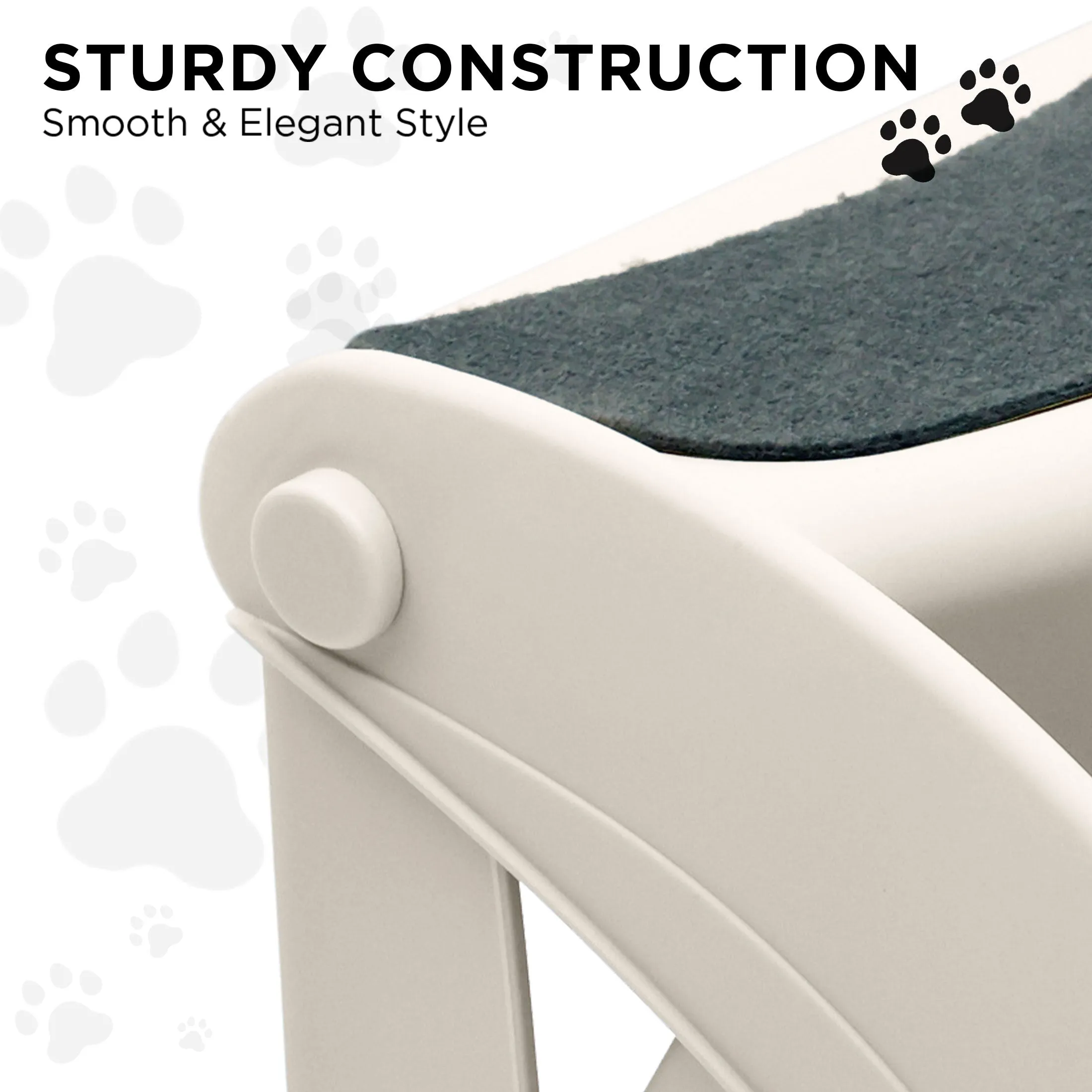 Furtastic 38cm Foldable Pet Stairs Ramp (White)