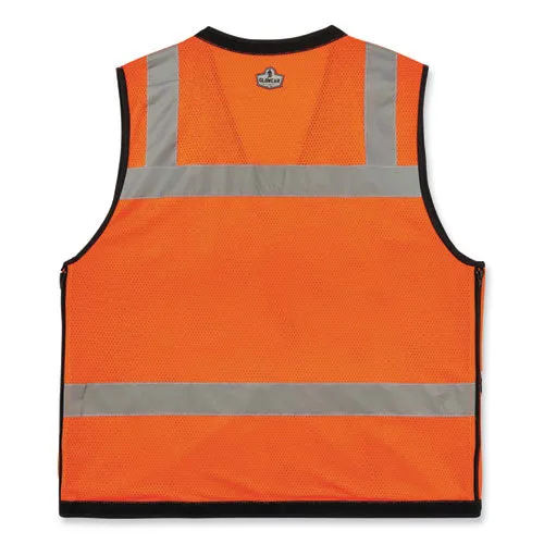 Glowear 8253hdz Class 2 Heavy-duty Mesh Surveyors Vest, Polyester, 4x-large/5x-large, Orange, Ships In 1-3 Business Days