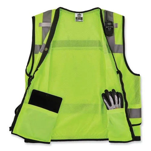 Glowear 8253hdz Class 2 Heavy-duty Mesh Surveyors Vest, Polyester, Large/x-large, Lime, Ships In 1-3 Business Days