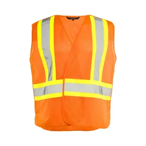 Hi-Vis 5 Pt. Tear-Away Mesh Traffic Vest by Ground Force - Style TV5