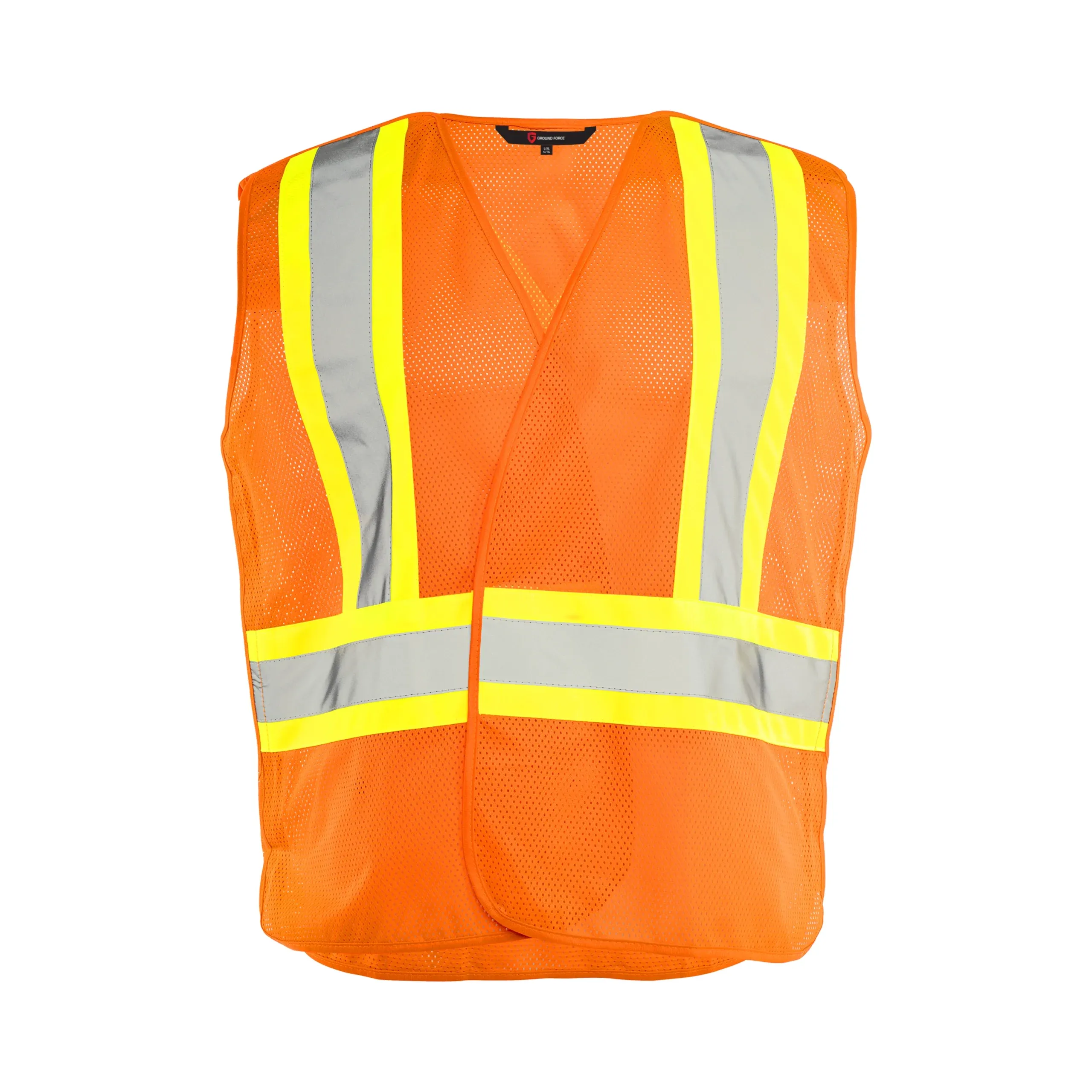 Hi-Vis 5 Pt. Tear-Away Mesh Traffic Vest by Ground Force - Style TV5