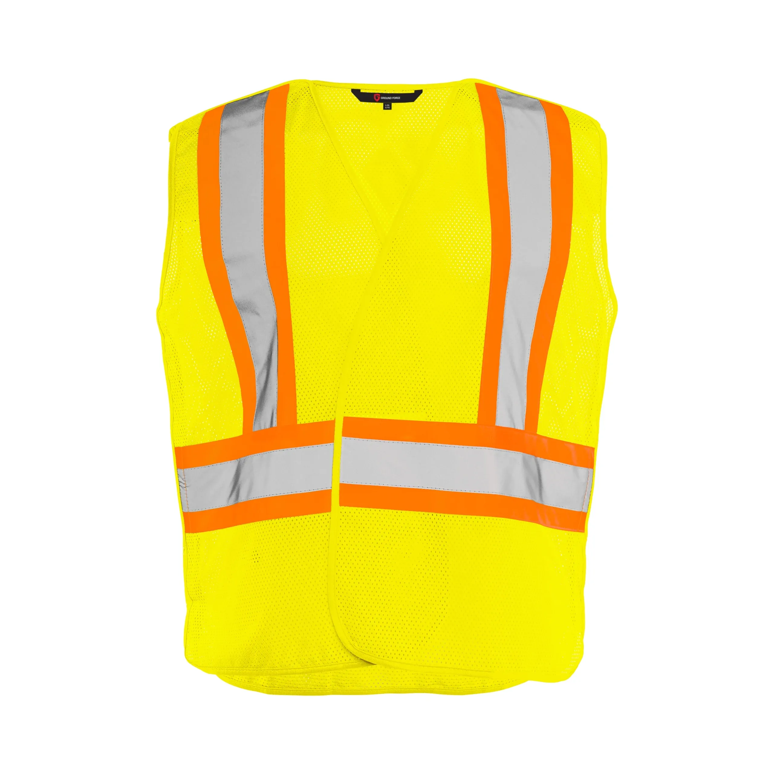 Hi-Vis 5 Pt. Tear-Away Mesh Traffic Vest by Ground Force - Style TV5