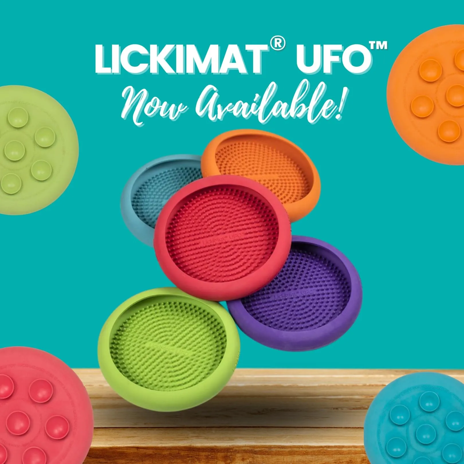 Innovative Pet Lickimat UFO Suction Grip Slow Feeding Rubber Cat and Dog Bowl - Purple