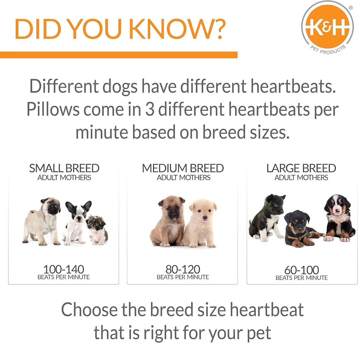 K&H Pet Products Mothers Heartbeat Puppy Crate Pad Gray Fleece Medium/Large Breed Beat 21 X 31 Inches