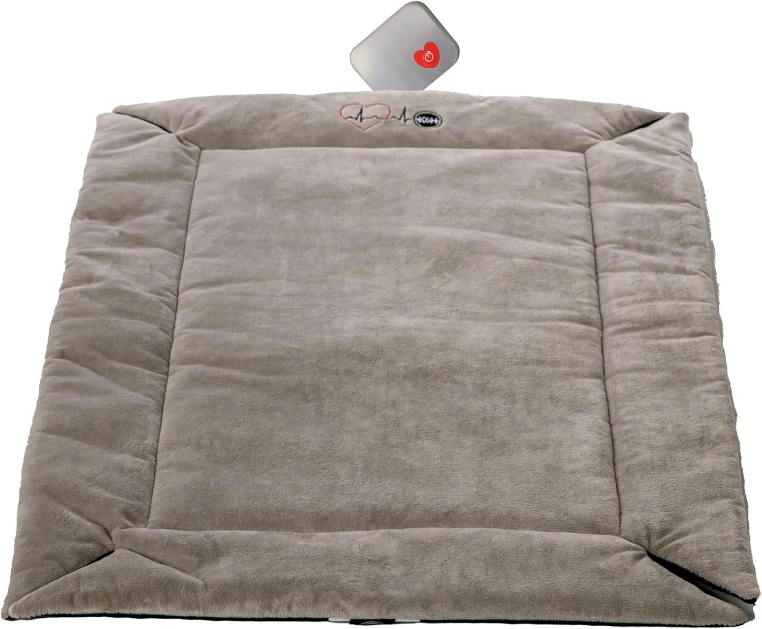 K&H Pet Products Mothers Heartbeat Puppy Crate Pad Gray Fleece Medium/Large Breed Beat 21 X 31 Inches