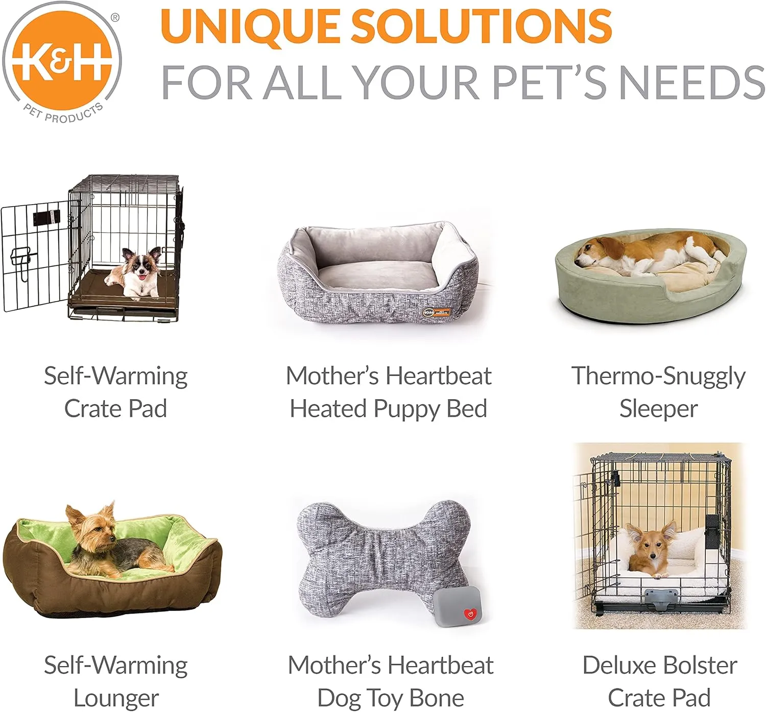 K&H Pet Products Mothers Heartbeat Puppy Crate Pad Gray Fleece Medium/Large Breed Beat 21 X 31 Inches