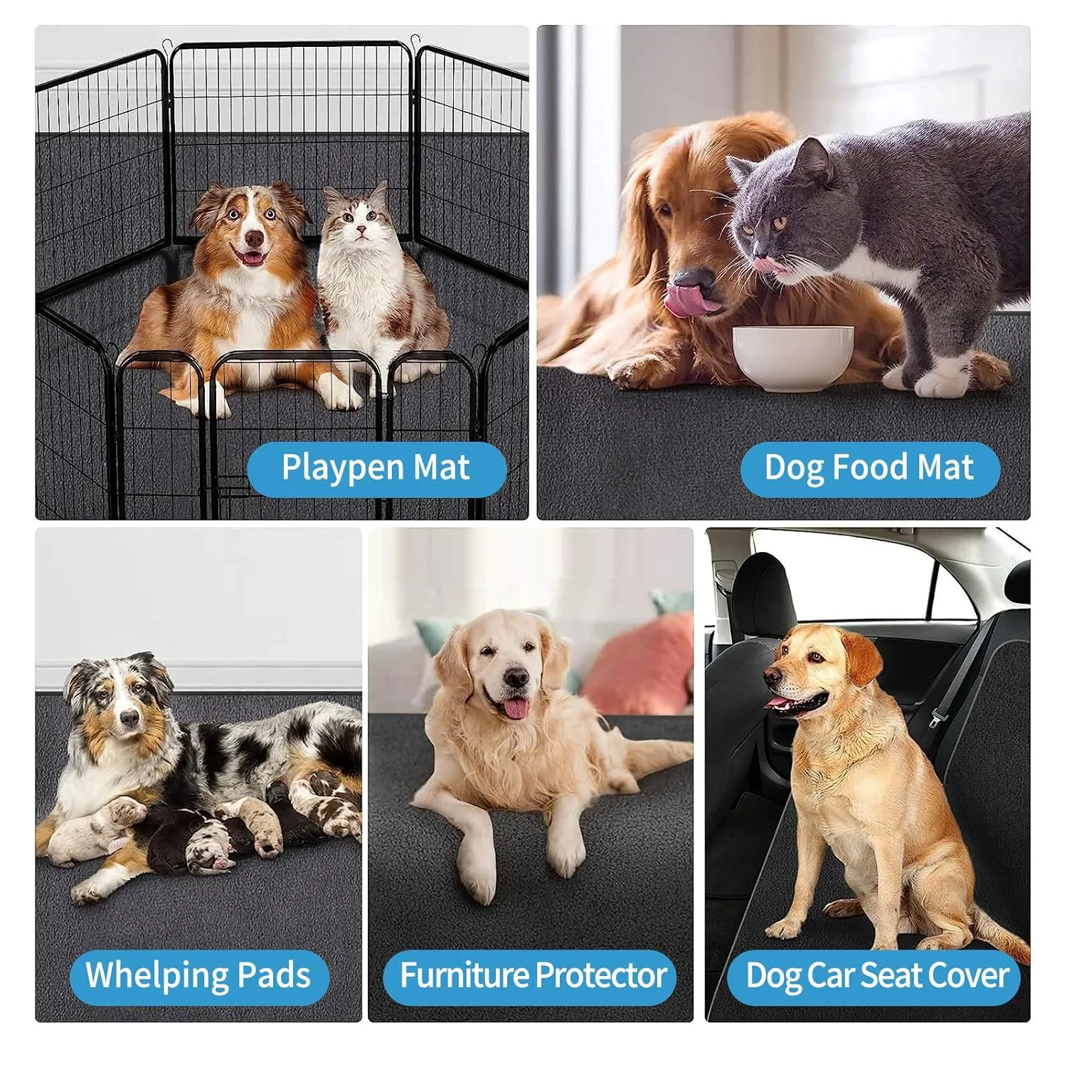 Kennel Pad Dog Crate Mat Liner, Absorbs Urine, Waterproof, Non-Slip, Washable Puppy Pee Pad for Kennel Training - Under Pet Cage to Protect Floors, Thin Cut to Fit Design (48" x 29" - 2 Pack)