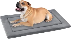 KHONSU PET Dog Bed Mat Crate Pad for Up to 70 lbs Dogs with Reversible Sides for Cold and Hot Seasons, Completely Washable Cushioned Pad 1.1inch Thin Dog Bed