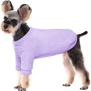 Kuoser Dog Sweater, Dog Sweaters Dog Clothes for Small Medium Dogs Girls Boys, Soft Warm Puppy Sweater Dog Coat, Dog Winter Clothes Doggie Sweatshirt for Small Medium Dogs, Purple M