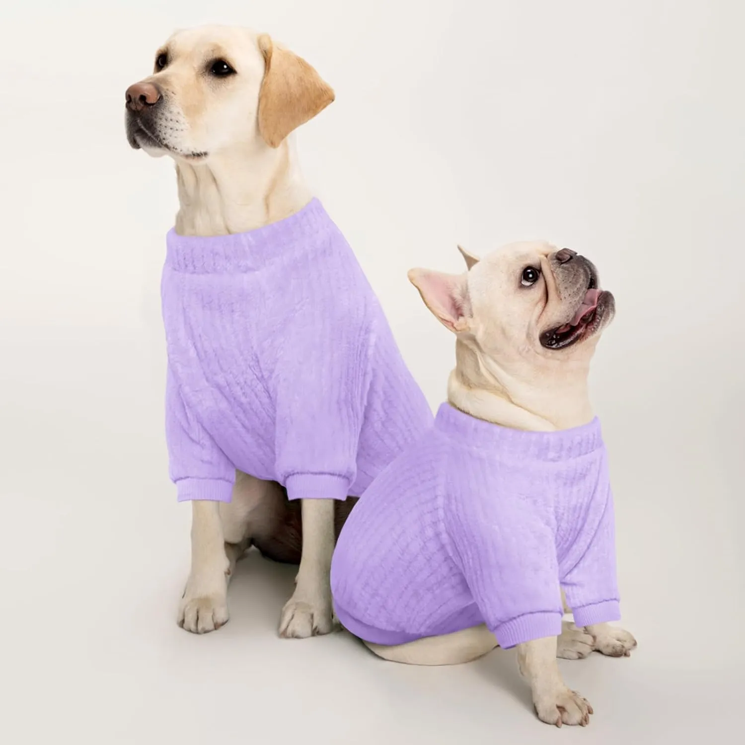 Kuoser Dog Sweater, Dog Sweaters Dog Clothes for Small Medium Dogs Girls Boys, Soft Warm Puppy Sweater Dog Coat, Dog Winter Clothes Doggie Sweatshirt for Small Medium Dogs, Purple M