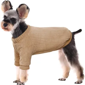Kuoser Pet Dog Sweatshirt Sweater, Clothes for Small Dogs Girls Boys, Christmas Puppy Sweater for Boston Terrier, Schnauzer (Brown M)