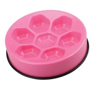 M-Pets Cavity Slow Feed Round Dog Bowl (Pink)