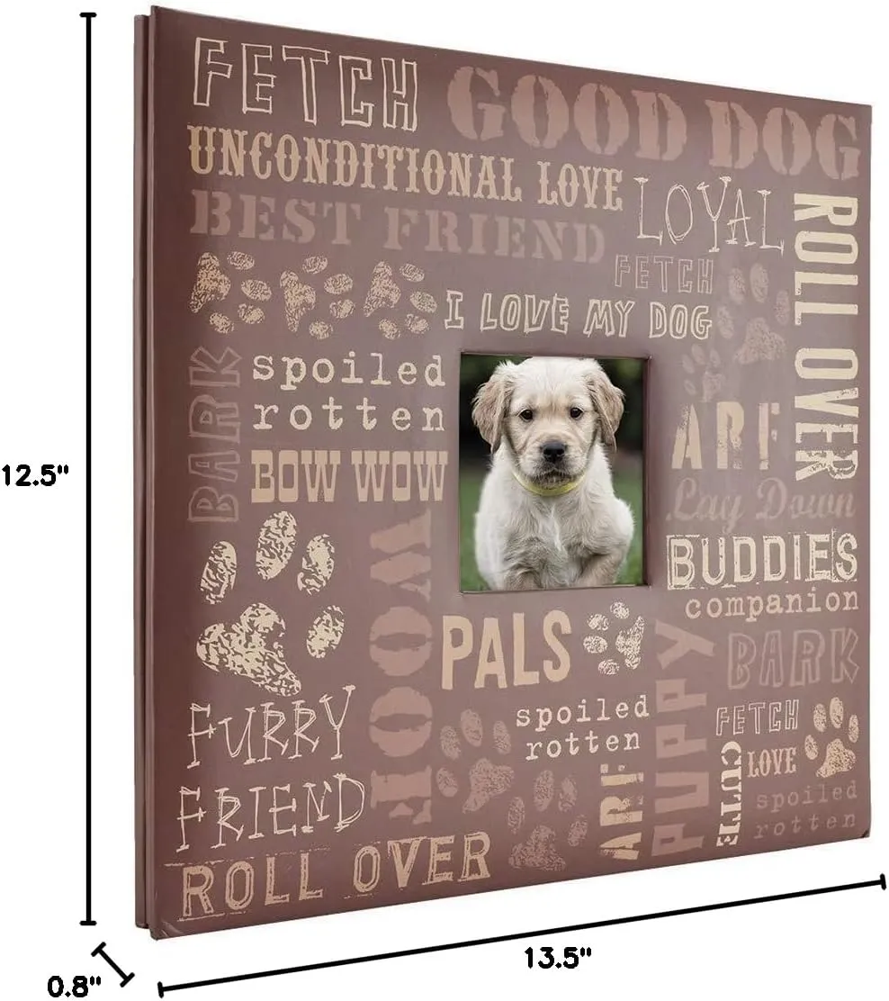 MCS Expandable 10-Page Pet Scrapbook Album with Photo Opening Cover and 12 x 12 Inch Pages, 13.5 x 12.5 Inch, Dog