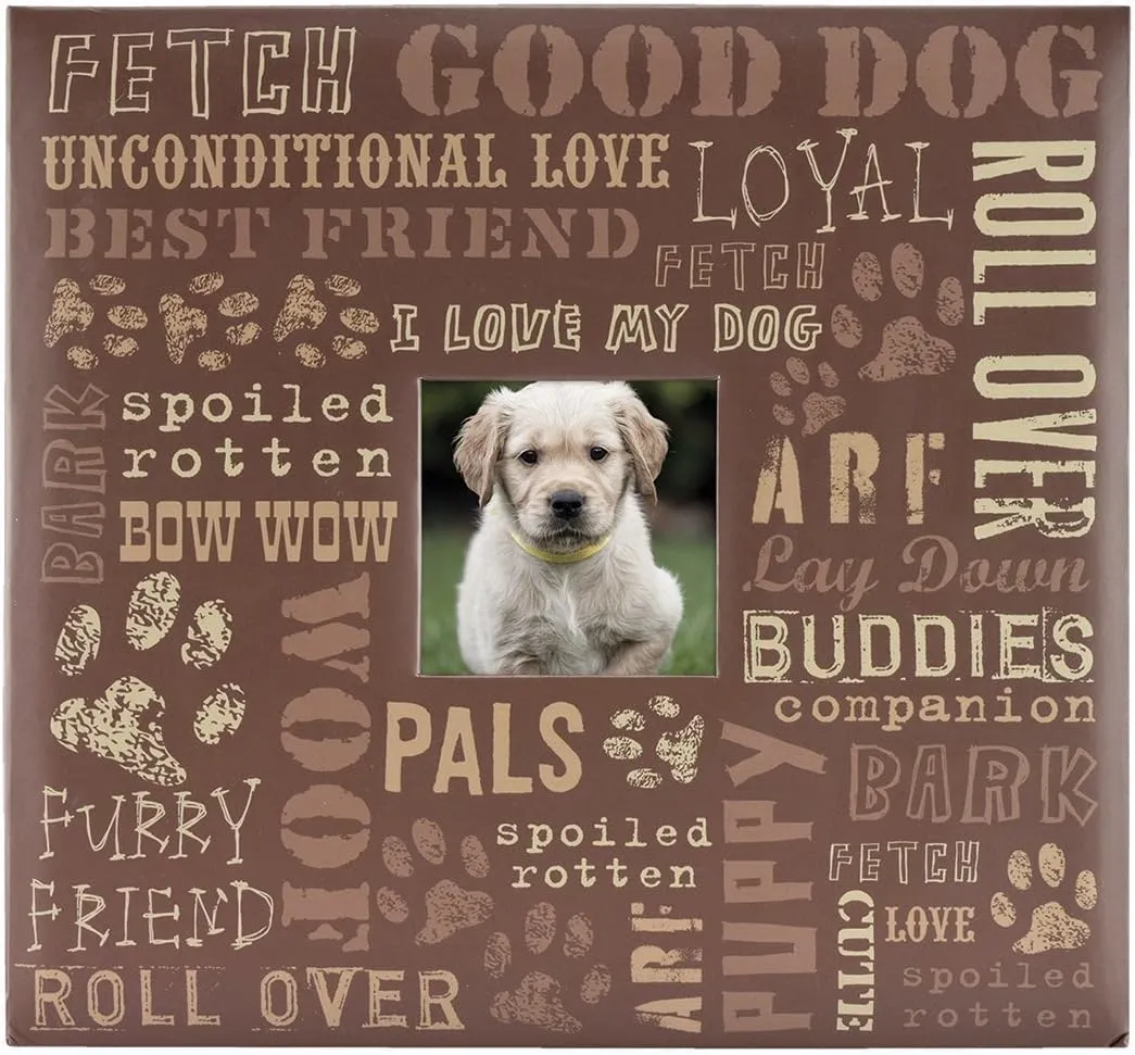 MCS Expandable 10-Page Pet Scrapbook Album with Photo Opening Cover and 12 x 12 Inch Pages, 13.5 x 12.5 Inch, Dog
