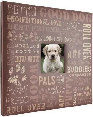 MCS Expandable 10-Page Pet Scrapbook Album with Photo Opening Cover and 12 x 12 Inch Pages, 13.5 x 12.5 Inch, Dog