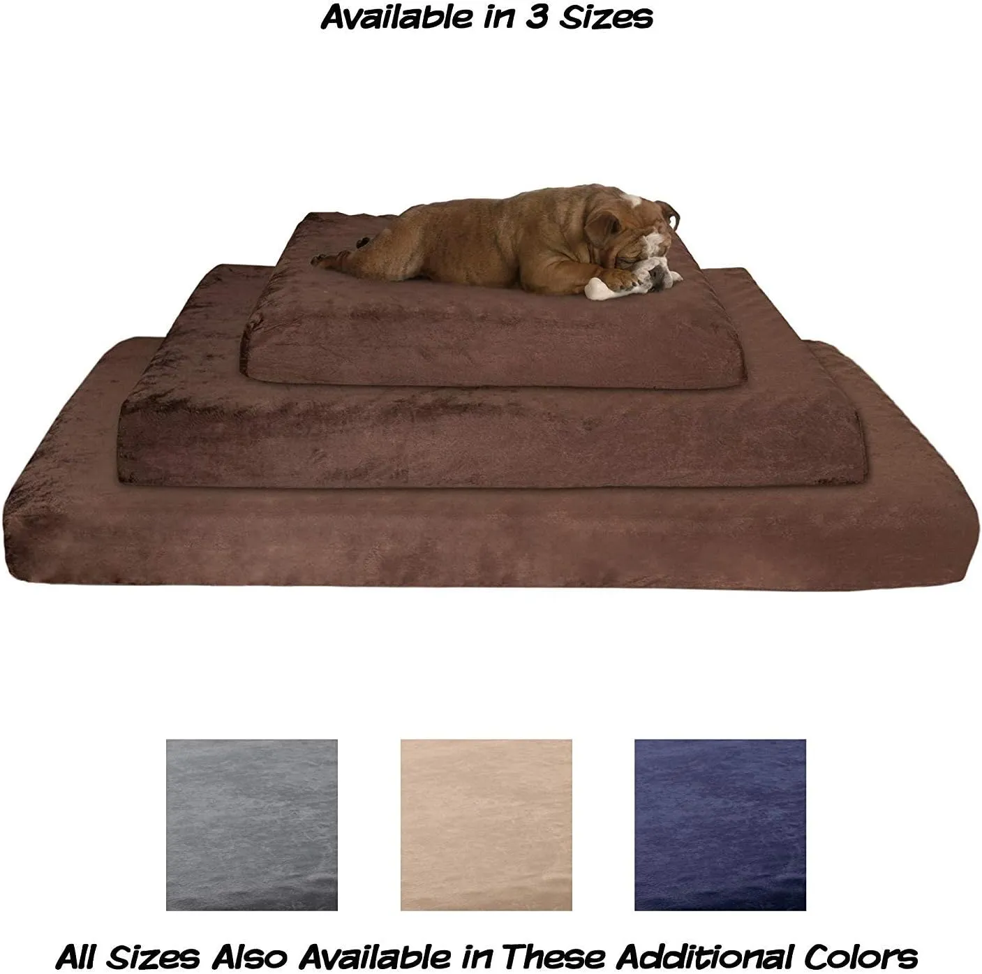 Orthopedic Dog Bed - 2-Layer Pet Bed for Floor, Kennel, or Crate with Removable Washable Cover - 46x27 Dog Bed for Large Dogs by PETMAKER (Brown)
