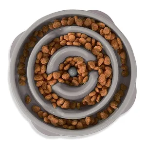 Outward Hound Ant-Skid Fun Feeder Slo-Bowl Slow Feeding Dog Bowl - Turquise Drop - Large