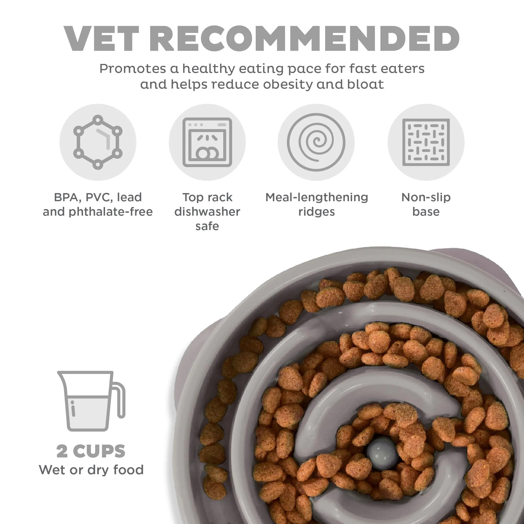 Outward Hound Ant-Skid Fun Feeder Slo-Bowl Slow Feeding Dog Bowl - Turquise Drop - Large