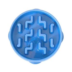 Outward Hound Fun Feeder Slo-Bowl Slow Feeding Dog Bowl - Blue - Medium/Mini