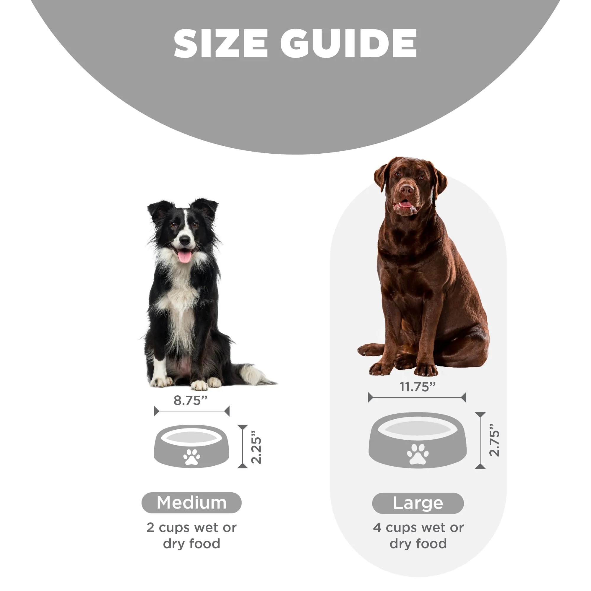 Outward Hound Fun Feeder Slo-Bowl Slow Feeding Dog Bowl - Gray - Large/Regular