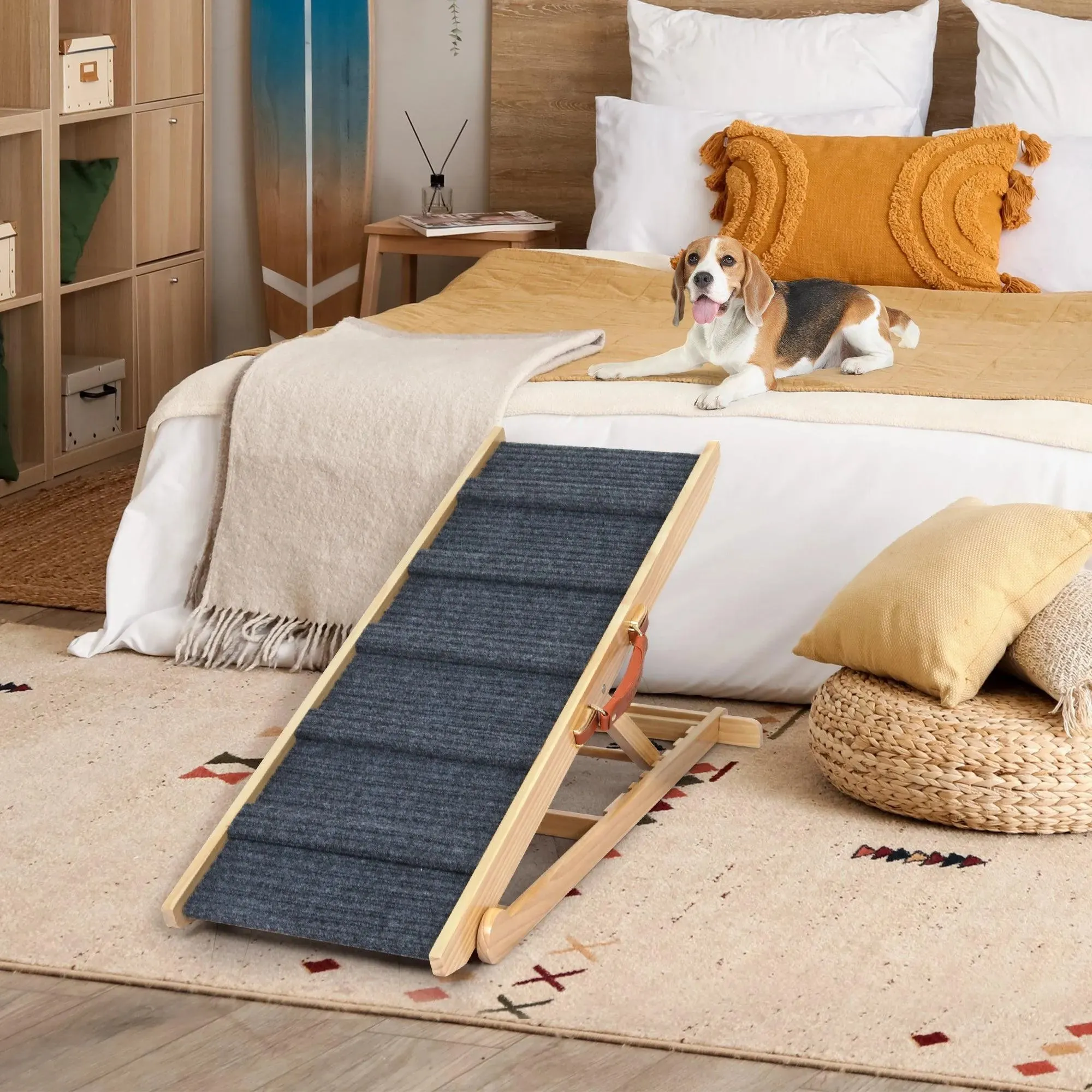 Pawz Premium Wooden Dog Ramp - Adjustable Height