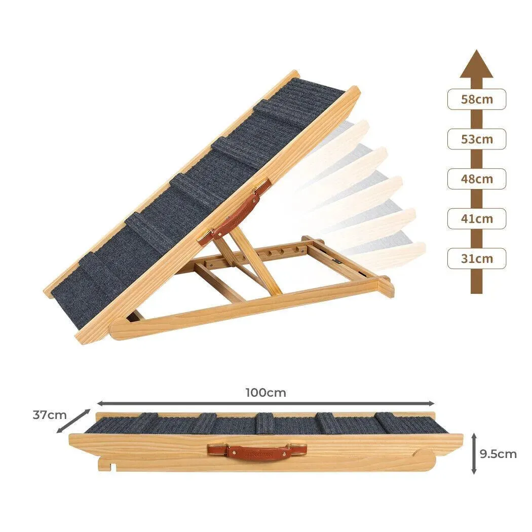 Pawz Premium Wooden Dog Ramp - Adjustable Height