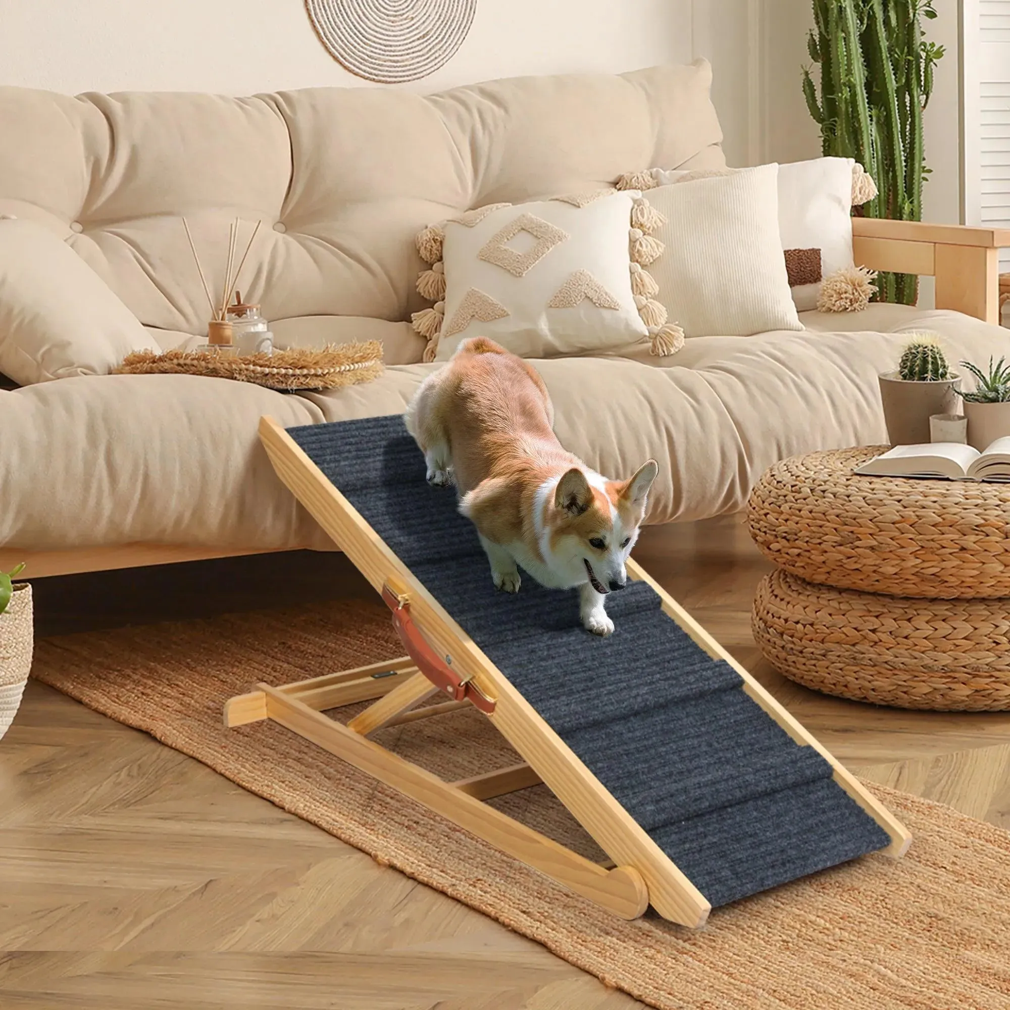 Pawz Premium Wooden Dog Ramp - Adjustable Height