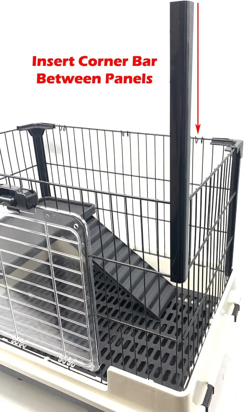 Pink Large Multi-Levels in/Outdoor Small Animal Rabbit Bunny Guinea Pig Hedgehog Ferret Cat Chinchilla Squirrel Habitat Cage Paw Safe Platform Ladder Easy Pull Out Easy Clean Tray Lockable Wheels