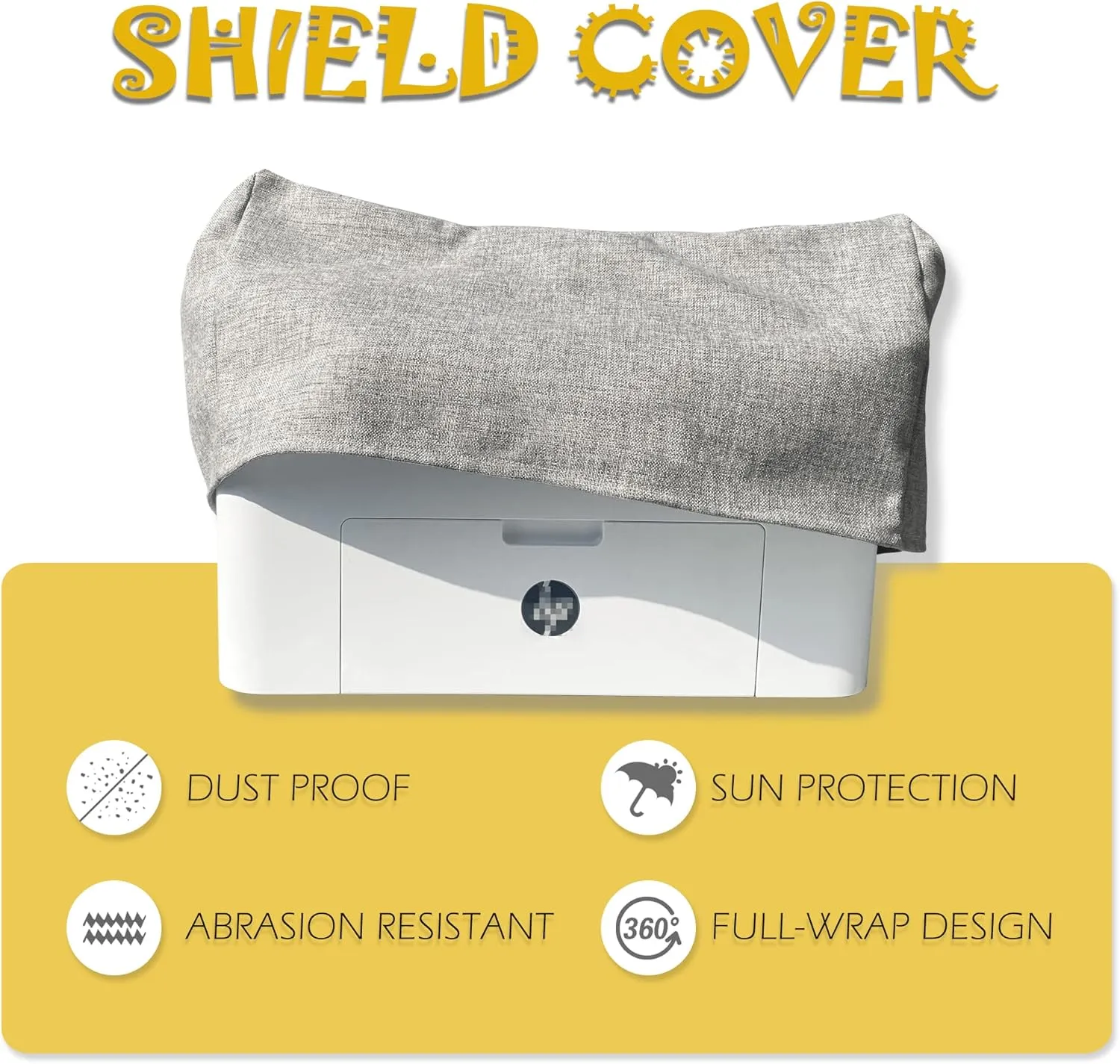 Printer Dust Cover Turntable Cover Case Compatible for EcoTank ET-2803, Linen Look Antistatic Fabric Burlap Decor with Home Style, 24"W x 15"D x 10"H